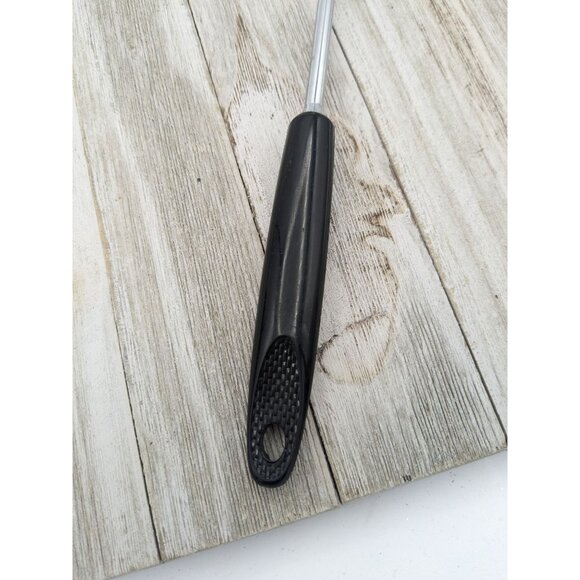 Ekco #5 Black Handled Chromium Plated Solid Serving Spoon  12" - Picture 3 of 8